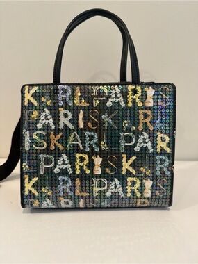 Karl Lagerfeld Black Multicolor Sequin Logo Tote